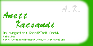 anett kacsandi business card